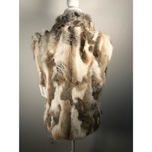 Surell Rabbit Fur Vest in White Heather - S/M - Picture 4 of 5